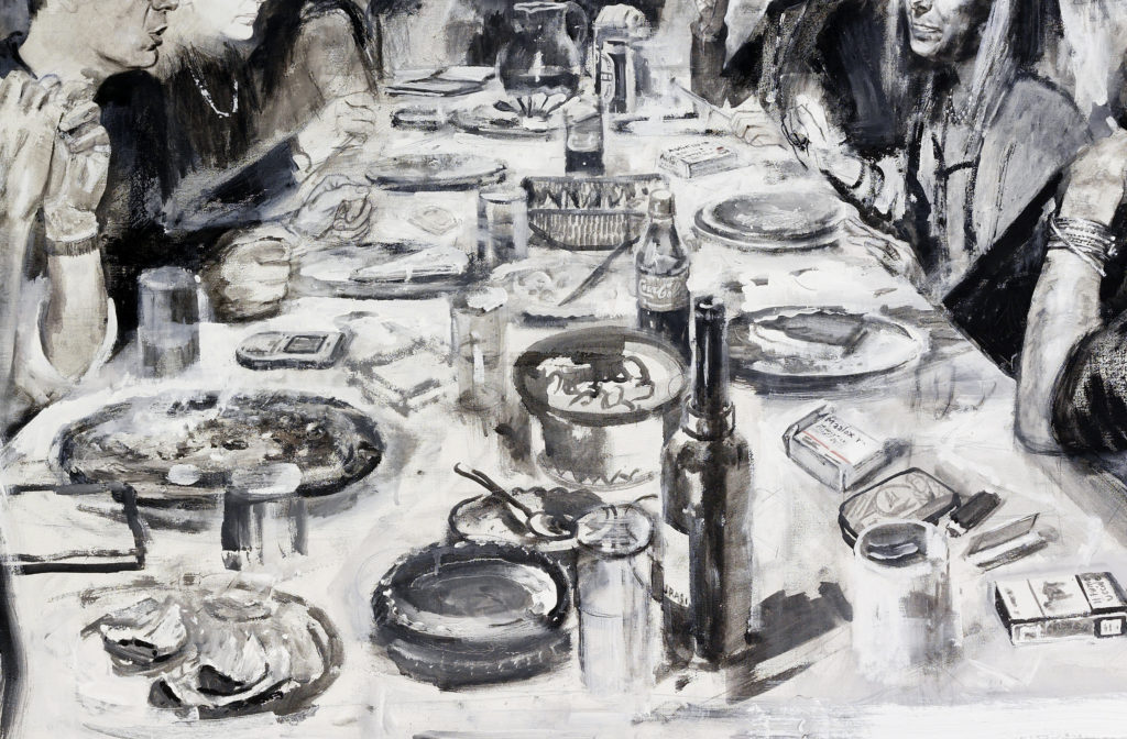 17 COMPAGNIA MILANESE-particolare della tavolo-tecnica mista su tela 100x150cm-2008 7