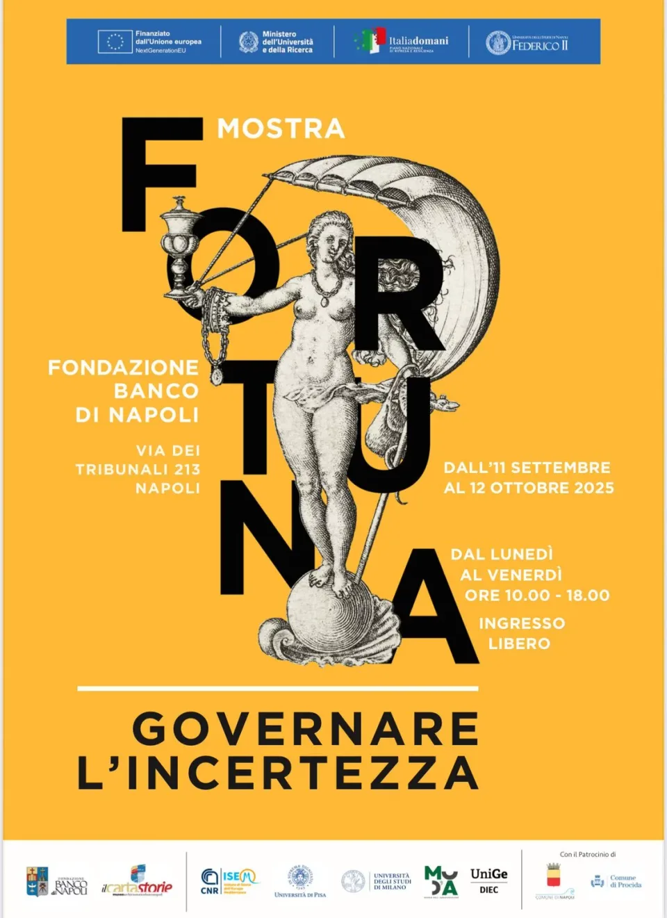 Manifesto della mostra Fortuna. Governare l'incertezza, Napoli