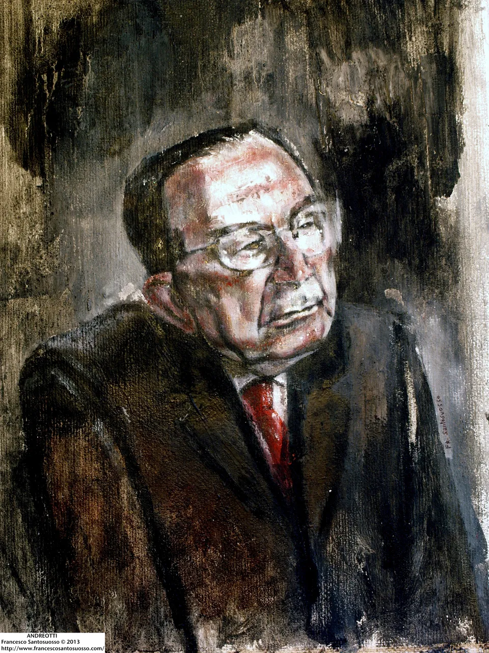 Francesco Santosuosso, Andreotti, 2013, acrilico su tela