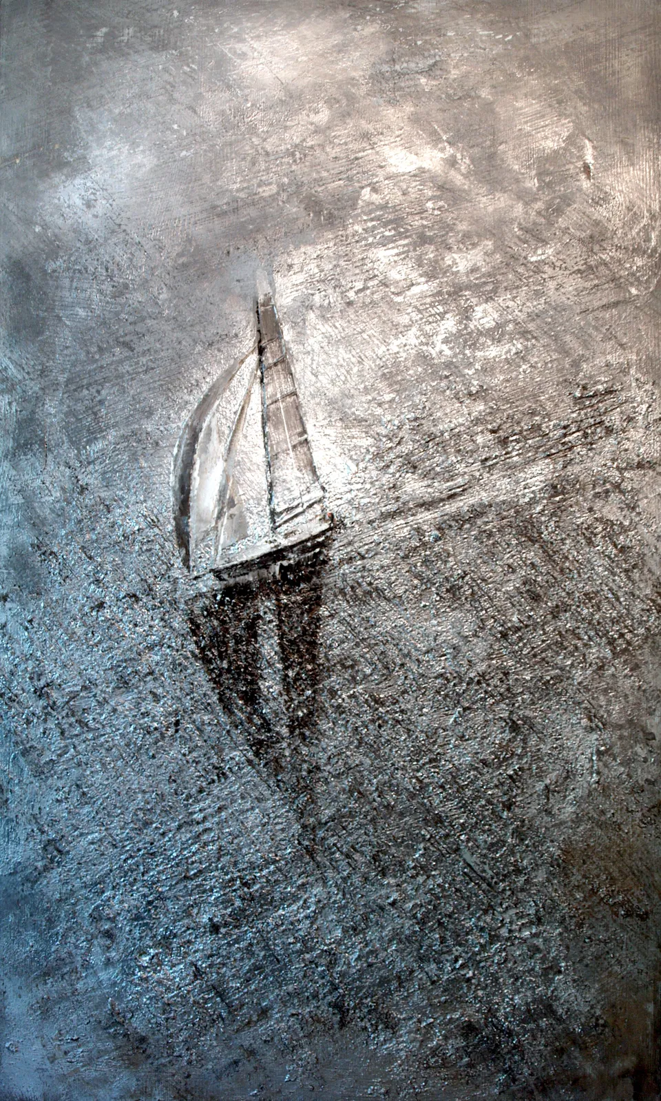 Francesco Santosuosso, ARGENTO- stucchi e, smalto su legno, 60×100 cm