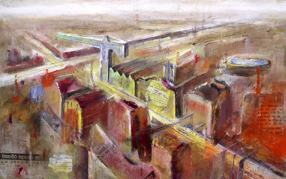 Francesco Santosuosso, Bovisa, 2003, acrilico su tavola, 41×65 cm