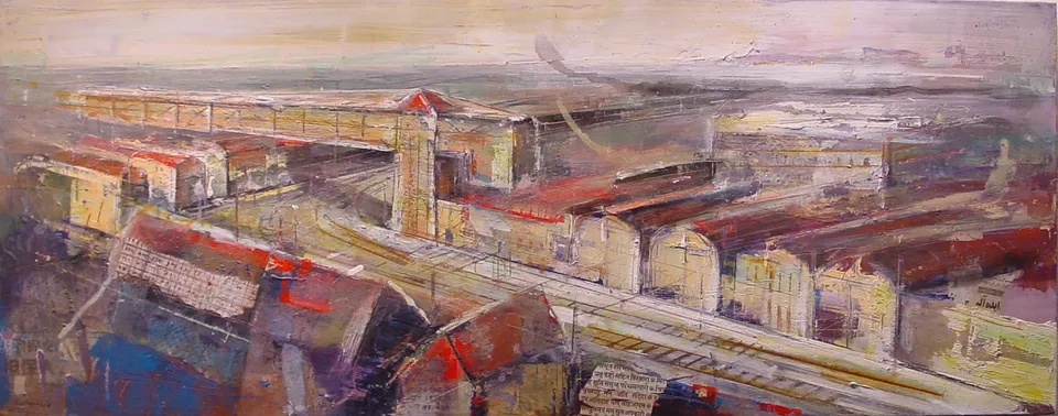 Francesco Santosuosso, Bovisa, 2001, tecnica mista, 40×100 cm