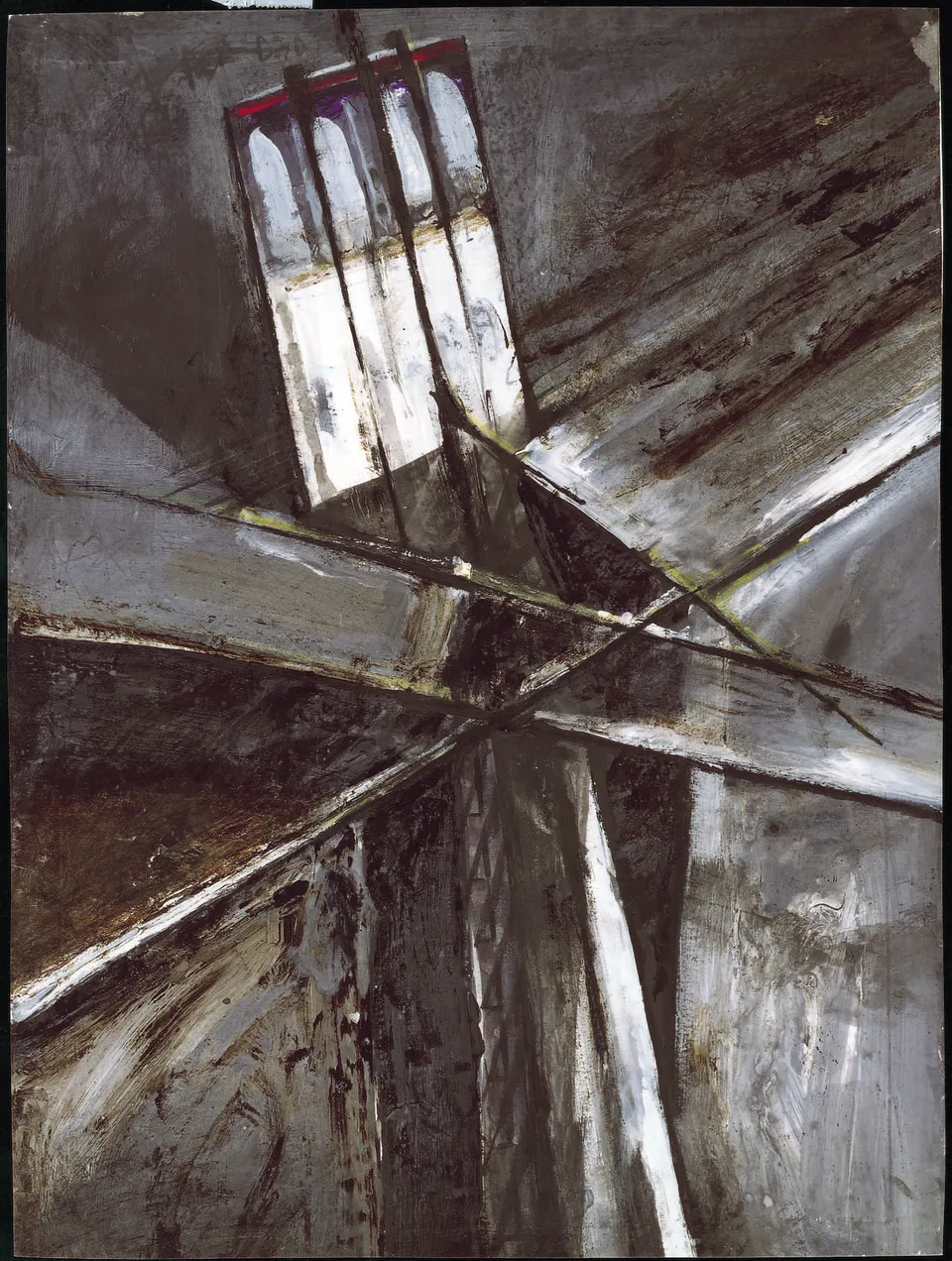 Francesco Santosuosso, Cantiere_19, acrilico su tela, 30×40 cm