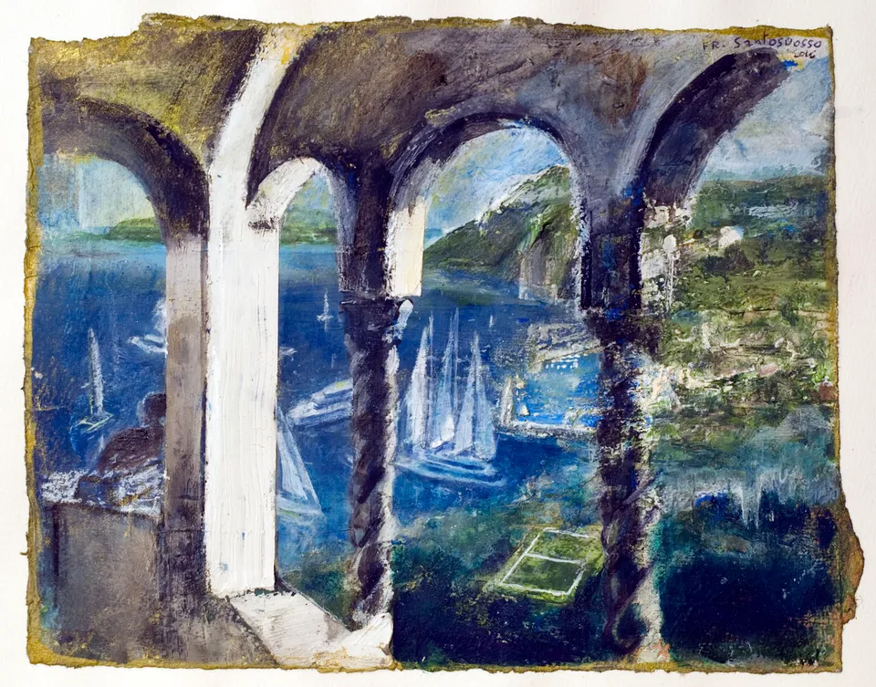 Francesco Santosuosso, Capri, 2017, acrilici su carta