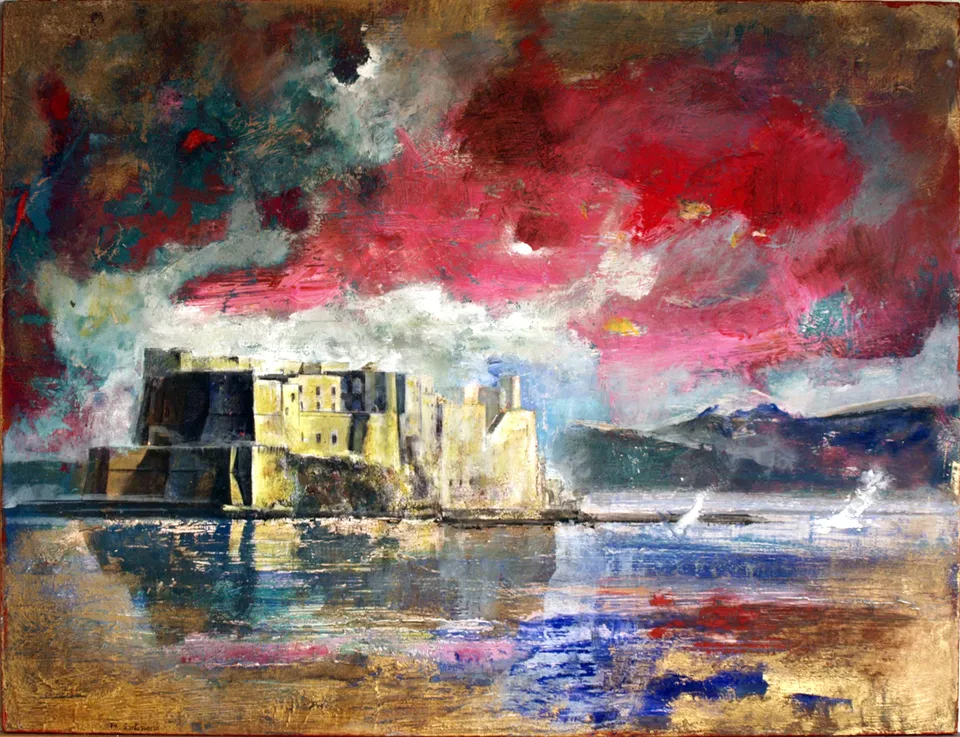 Francesco Santosuosso, Castel dell'Ovo, 2012, olio su tavola