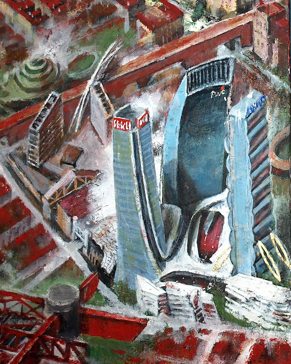 Francesco Santosuosso, Citylife, 2022, olio acrilico, 200×300 cm