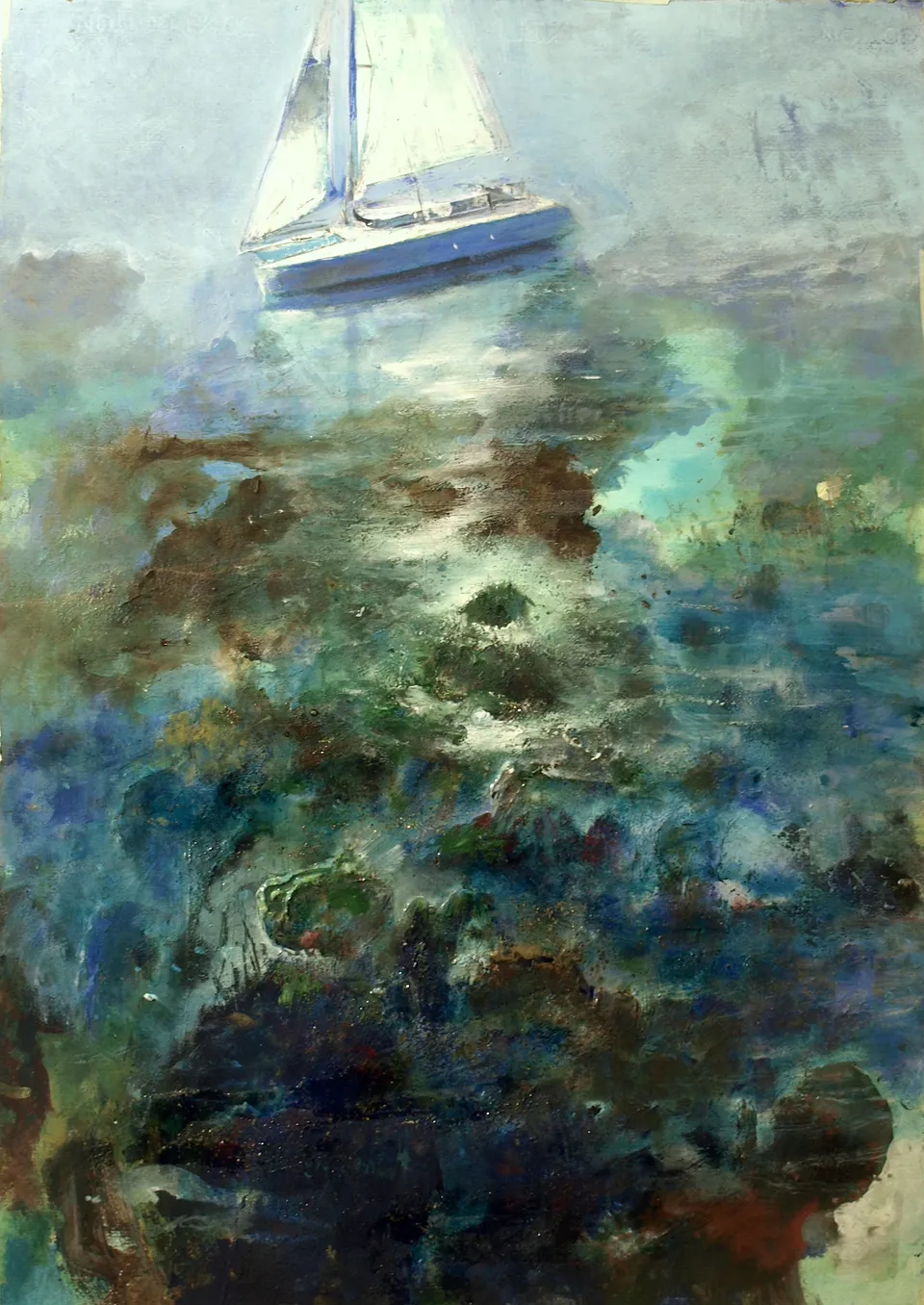 Francesco Santosuosso, Coralli, 2016, olio e acrilici su carta, 71×50 cm