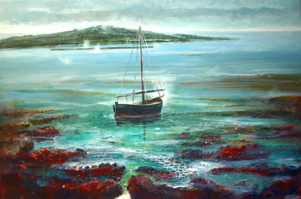Francesco Santosuosso, Coralli, 2022, olio e acrilico su tela, 60×90 cm