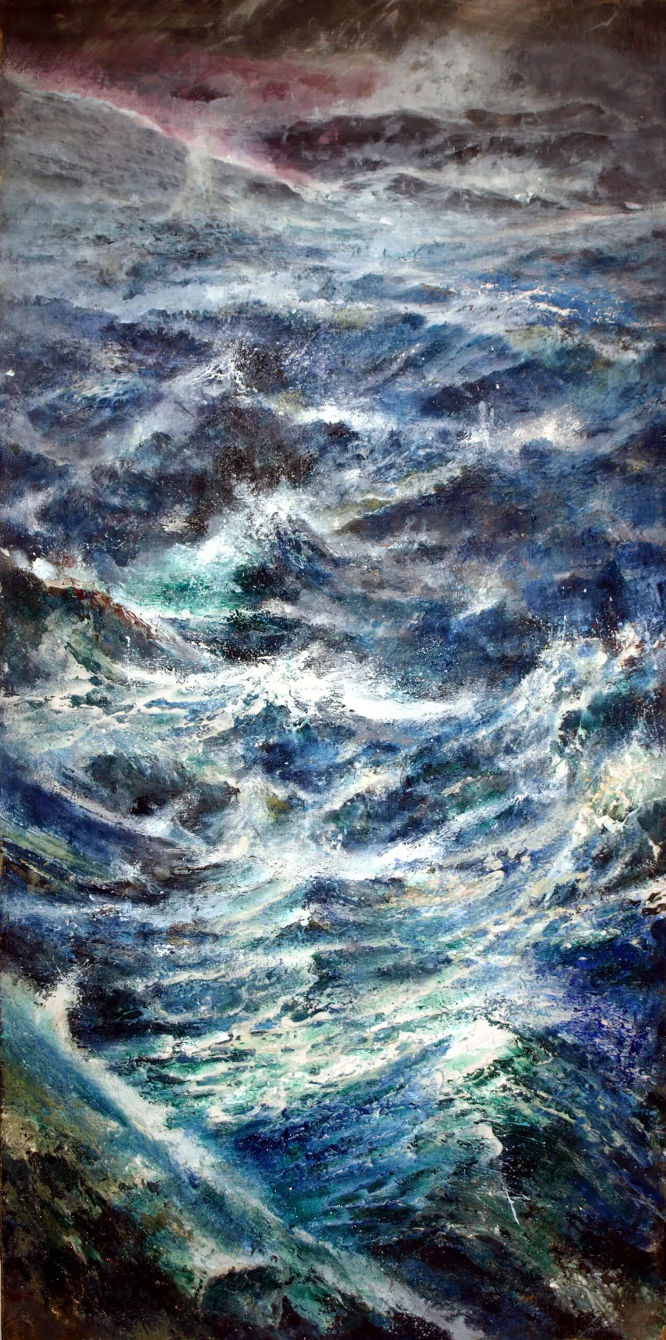 Francesco Santosuosso, Der Sturm 1, 2014, olio e acrilico su tavola, 120×60 cm