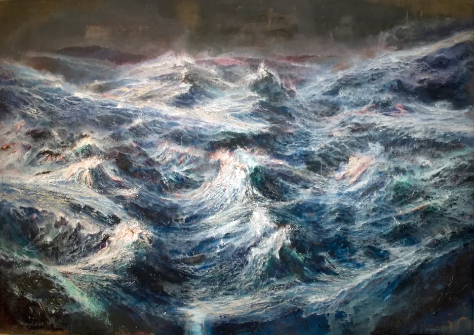 Francesco Santosuosso, Der Sturm 3, 2014, olio acrilici su tela, 150×200 cm