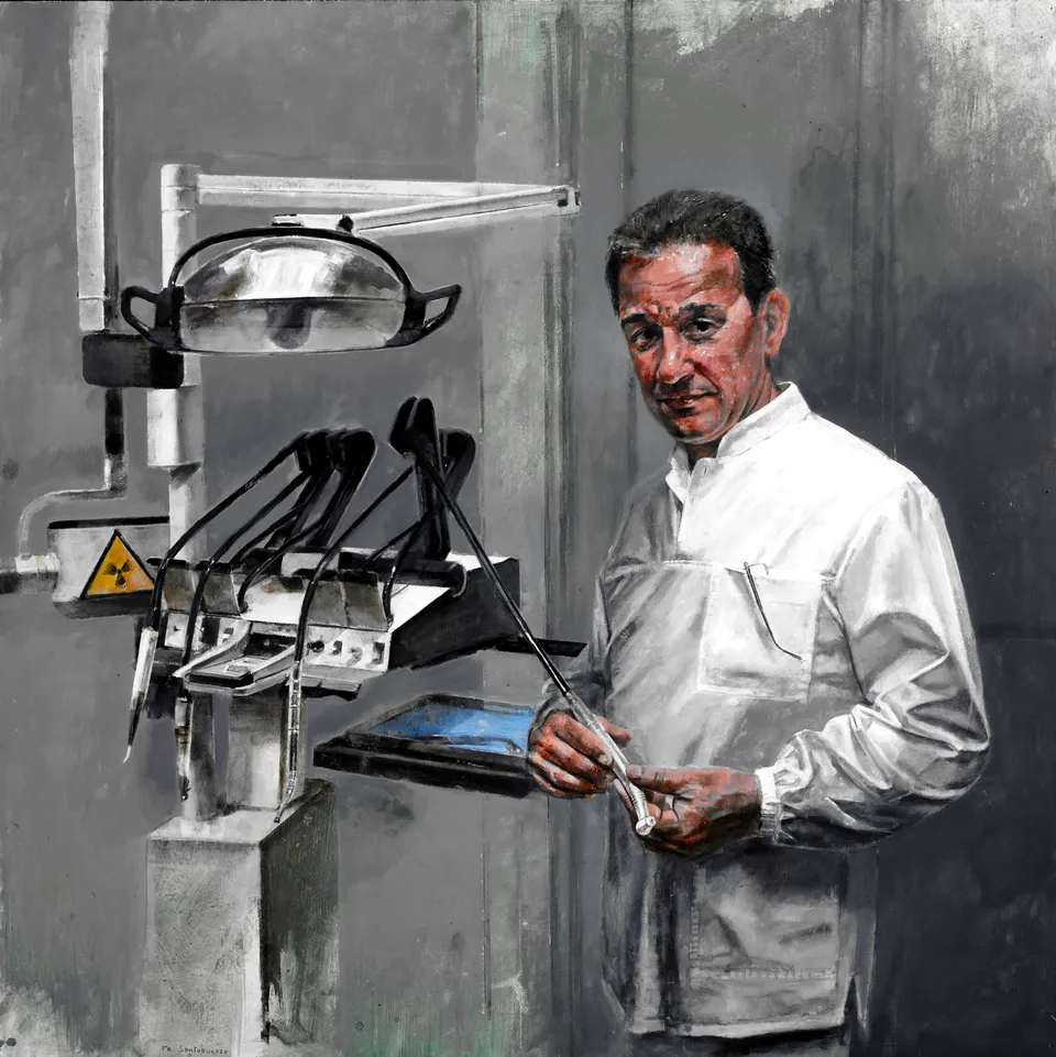 Francesco Santosuosso, Dino, 2007, olio su tavola, 90×91 cm