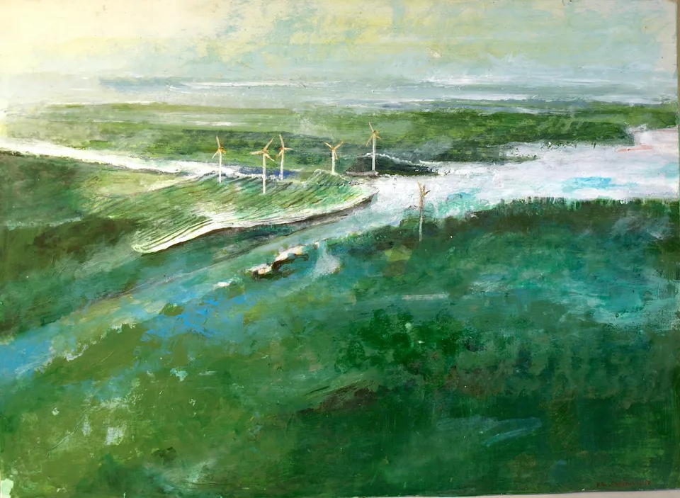 Francesco Santosuosso, Estuario, 2024, acrilico, 35×50 cm