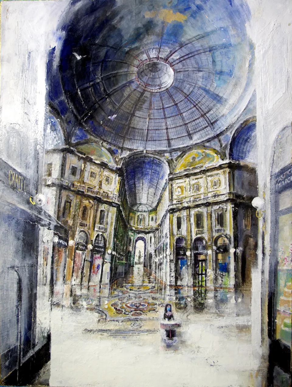 Francesco Santosuosso, Galleria Vittorio Emanuele, 2020, acrilico su tavola