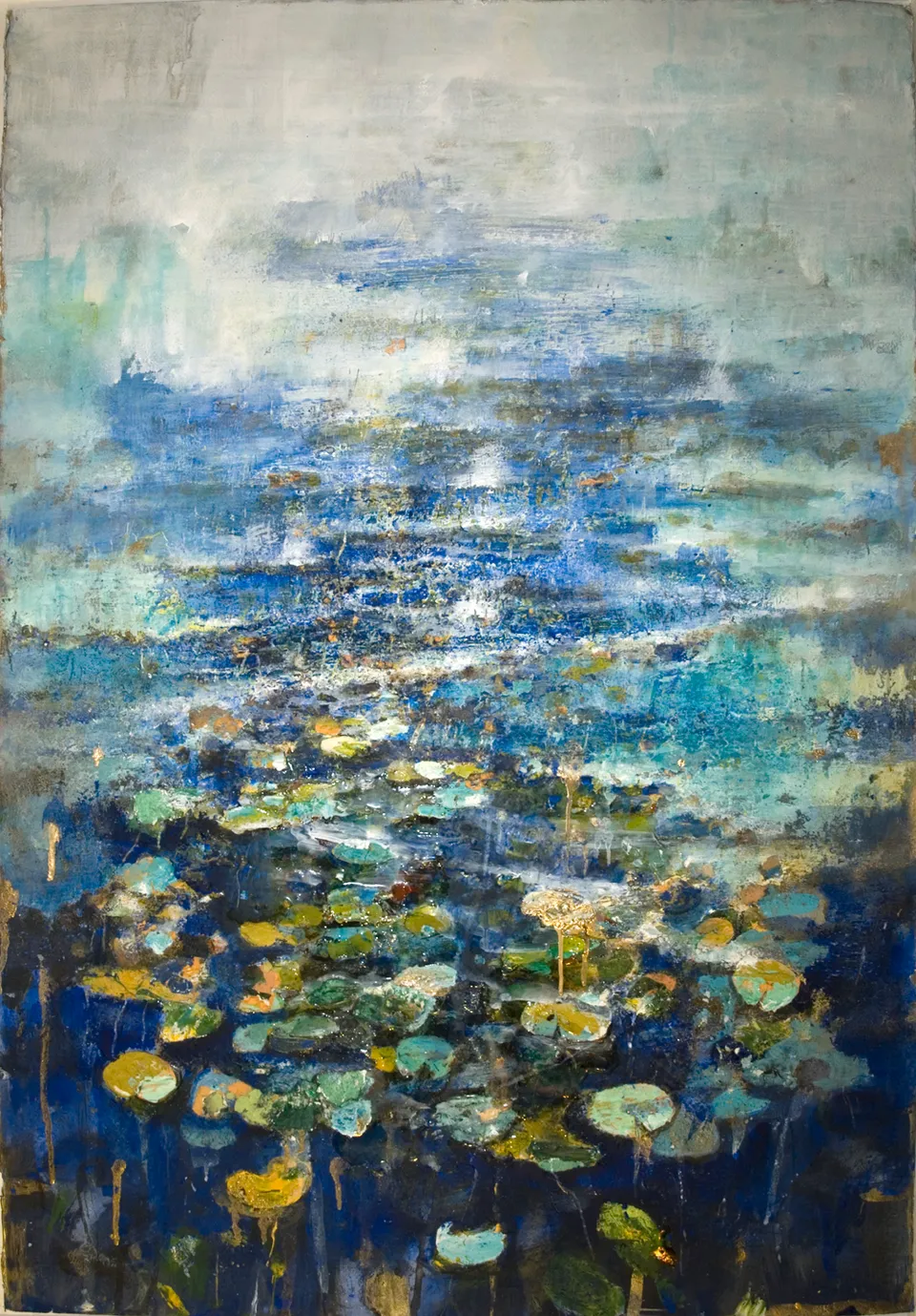 Francesco Santosuosso, Germinazione, acquarello olio acrilico su carta, 70×100 cm