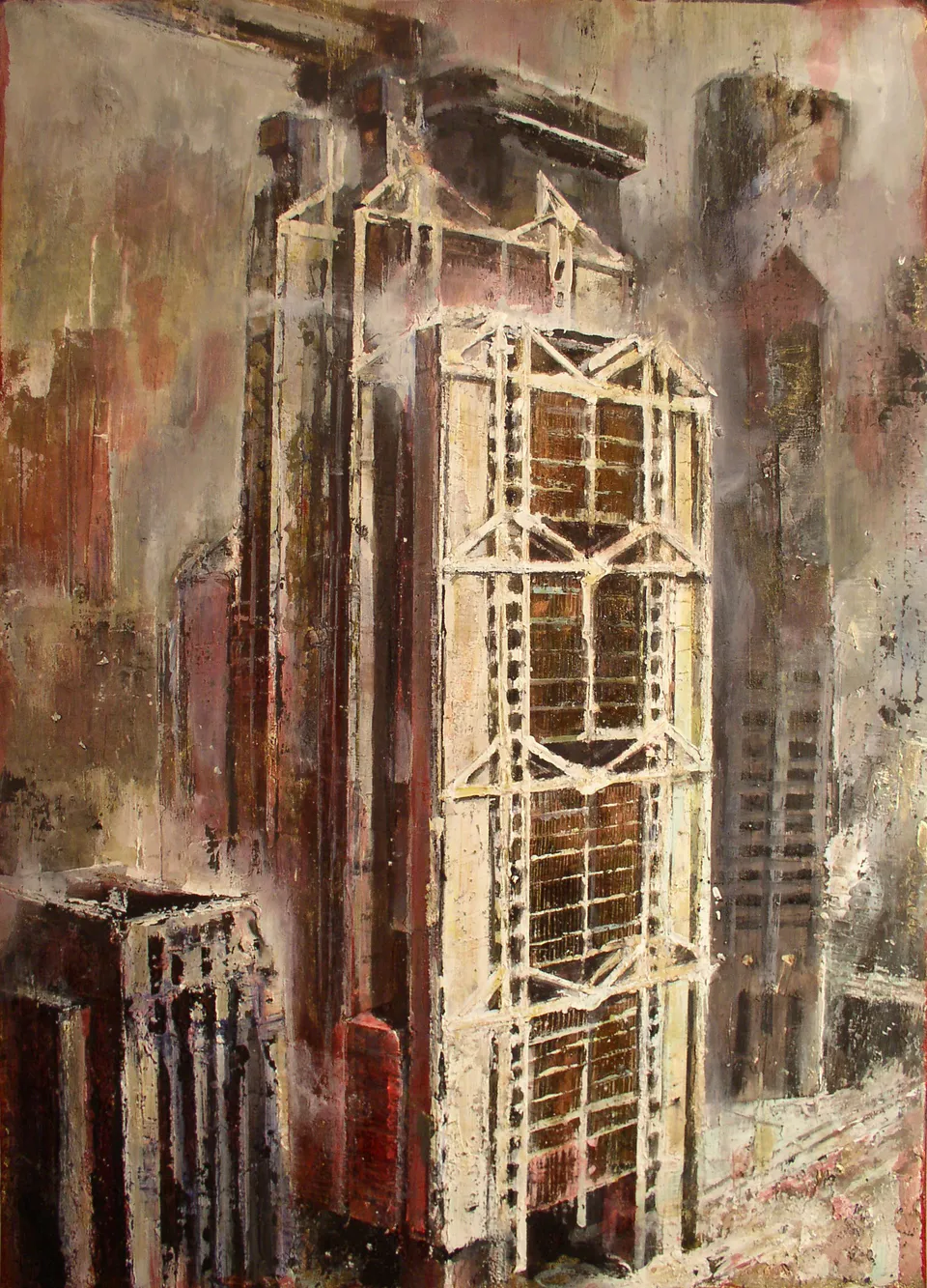 Francesco Santosuosso, Hong hong, 2005, acrilico su tavola, 72×50 cm