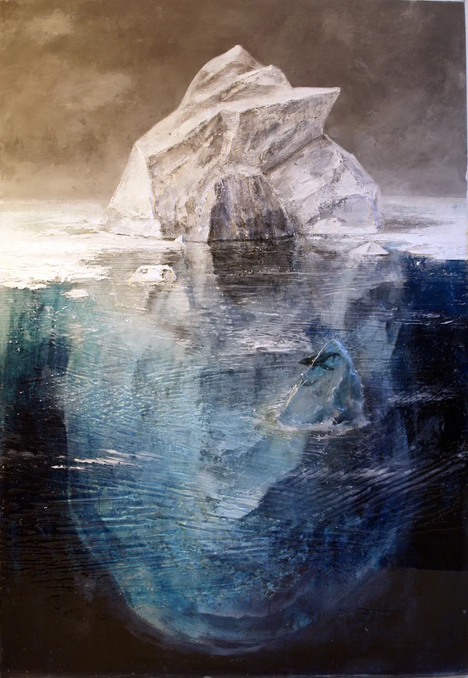 Francesco Santosuosso, Iceberg, 2012, acrilico e resina su tela su tavola