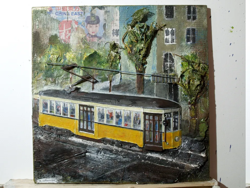 Francesco Santosuosso, Il vecchio tram giallo, bassorilievo