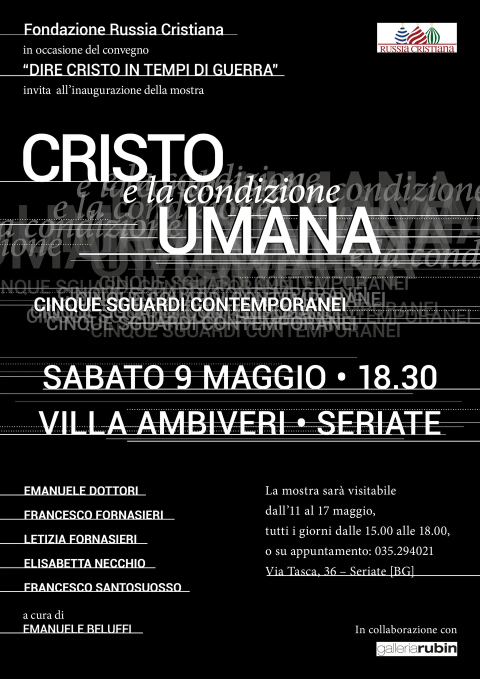 Invito alla mostra Cristo e la condizione umana, Villa Ambiveri, Seriate