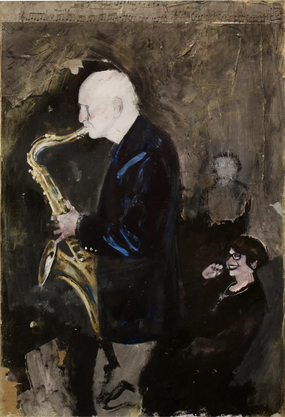 Francesco Santosuosso, Jam session 3, tecnica mista su tavola, 30×45 cm