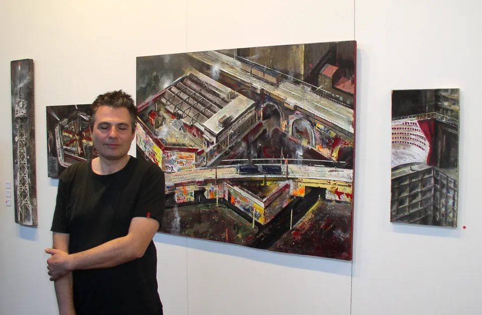 Francesco Santosuosso, La mecca e piazza rossa, bologna arte fiera, 2005, 200×150 cm