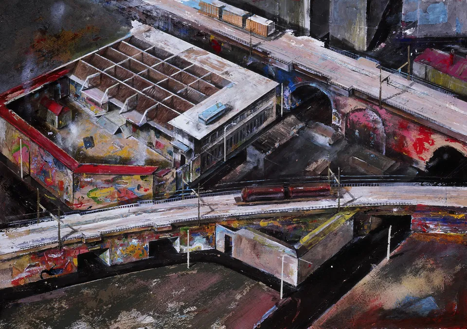 Francesco Santosuosso, Leoncavallo, 2004, tecnica mista, 70×100 cm