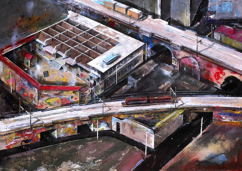 Francesco Santosuosso, Leoncavallo, 2004, tecnica mista, 70×100 cm