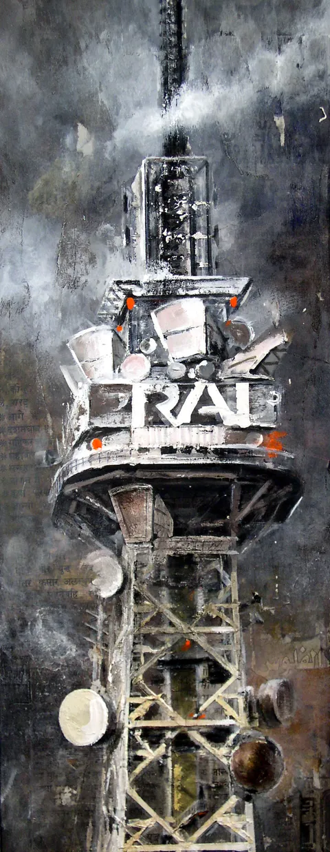 Francesco Santosuosso, Mamma rai, 2005, acrilico, 120×22 cm