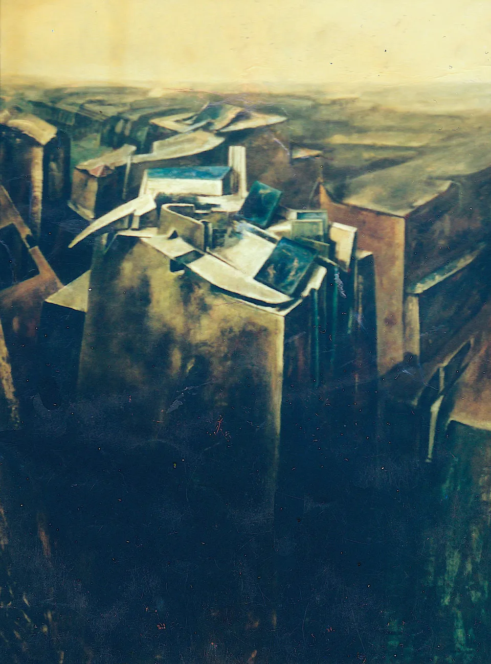 Francesco Santosuosso, Metropolis, olio e acrilico su tela, 200×150 cm