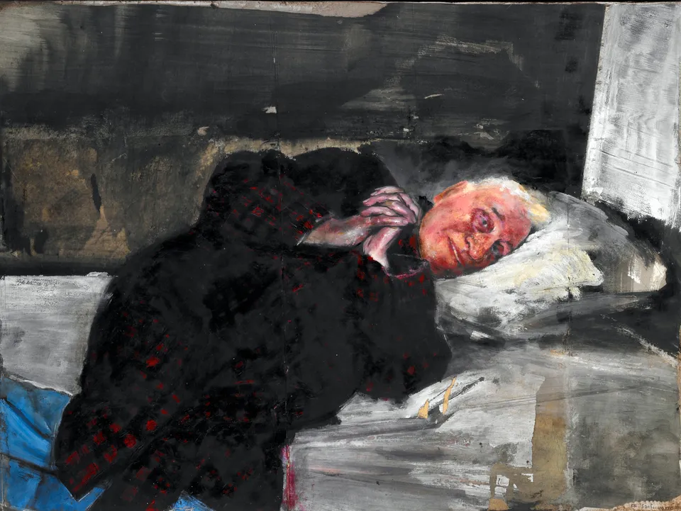 Francesco Santosuosso, Mio padre, 2008, olio su cartone intelato, 60×80 cm
