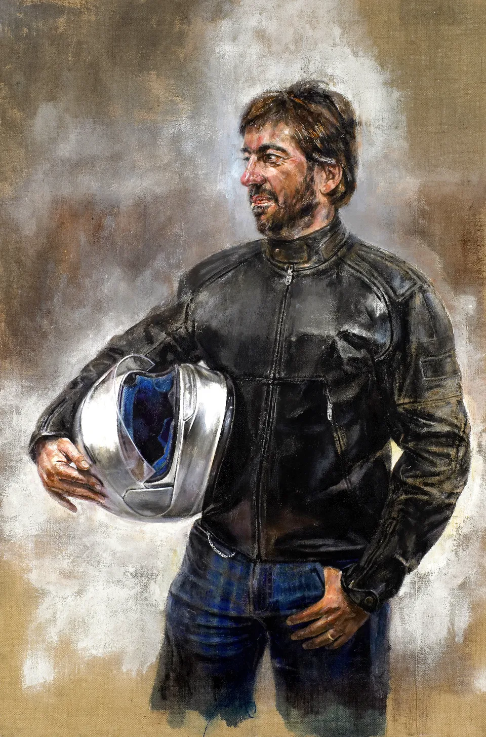 Francesco Santosuosso, Nicola DE ANGELI, 2006, olio su tela, 140×100 cm