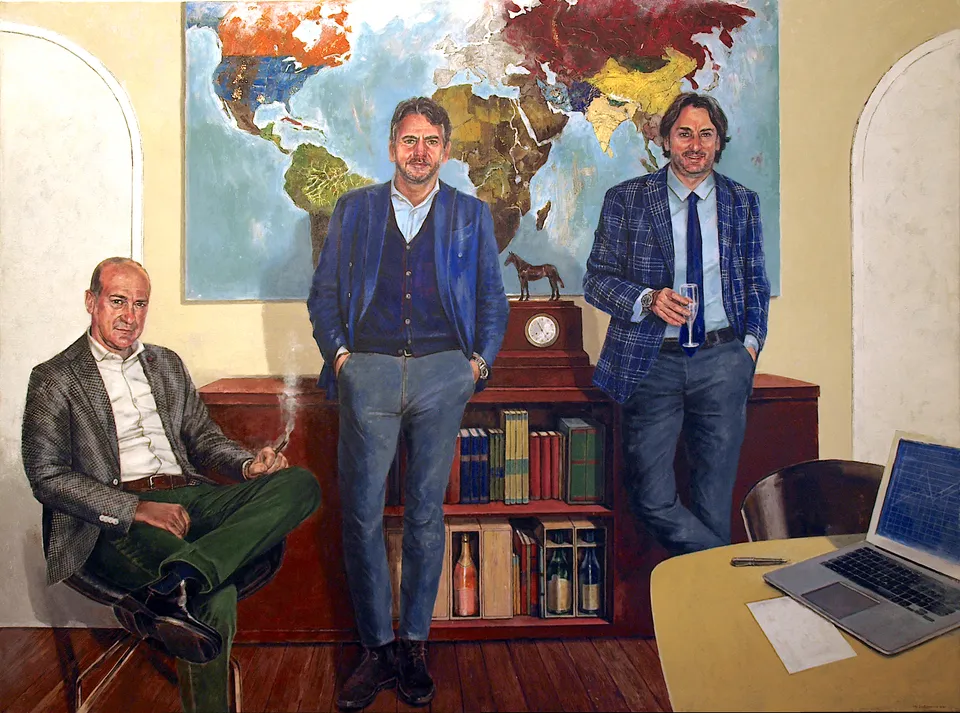 Francesco Santosuosso, P&p, 2021, olio e acrilico su tela, 150×200 cm