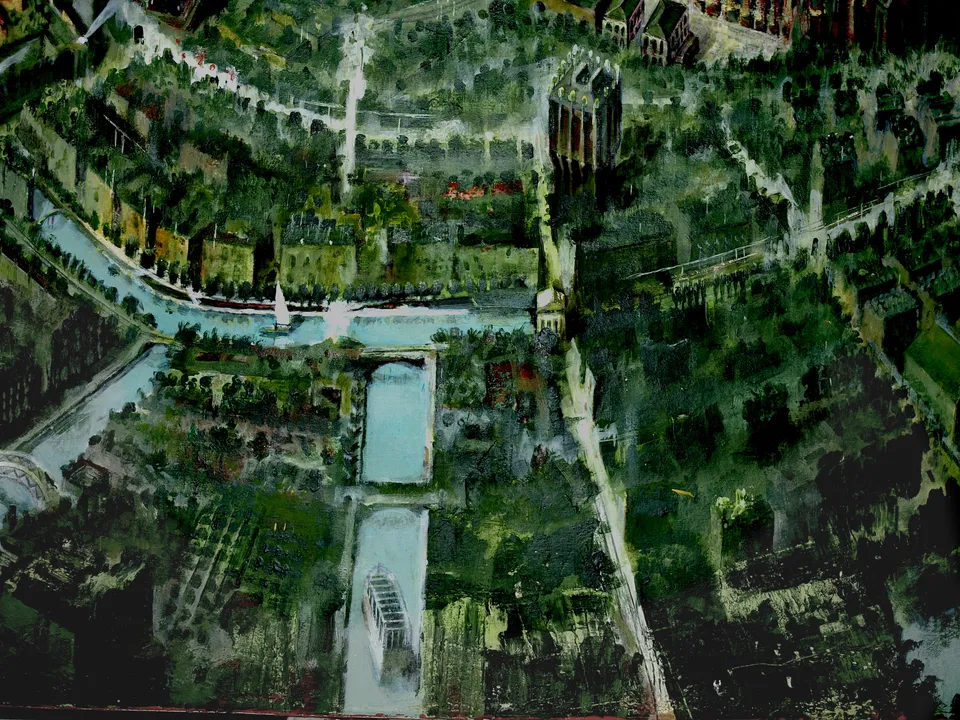 Francesco Santosuosso, Particolare 1 del dipinto MILANO, 2021, olio e acrilico, 93×139 cm