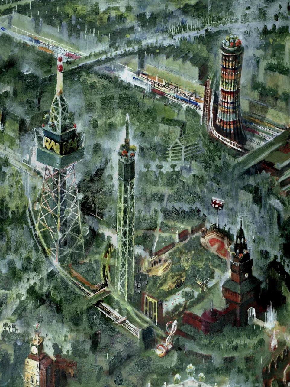 Francesco Santosuosso, Particolare 2 del dipinto MILANO, 2021, olio e acrilico, 93×139 cm