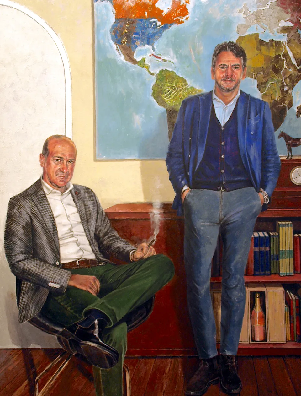 Francesco Santosuosso, Particolare 2 del dipinto P&P, 2021, olio e acrilico su tela, 150×200 cm
