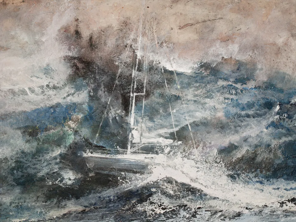Francesco Santosuosso, Particolare 2 -tempesta, 2016, acrilicosu, 50×72 cm