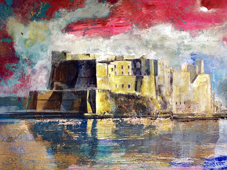 Francesco Santosuosso, Particolare dell'opera Castel dell'Ovo, 2012, olio su tavola
