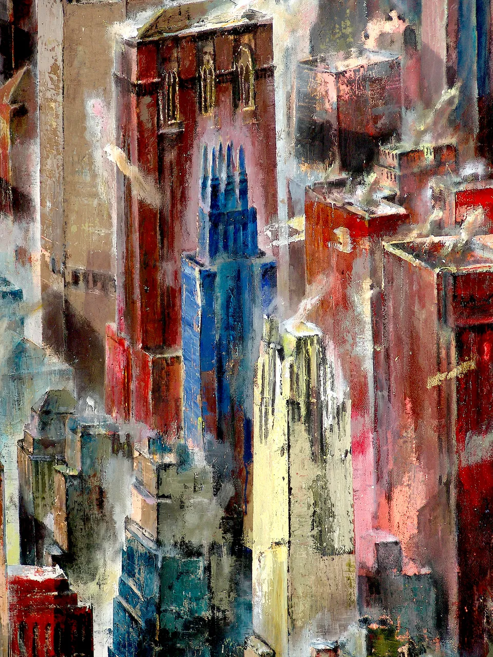 Francesco Santosuosso, Particolare dell'opera NEW YORK, 2005, olio e acrilico su tela, 200×300 cm