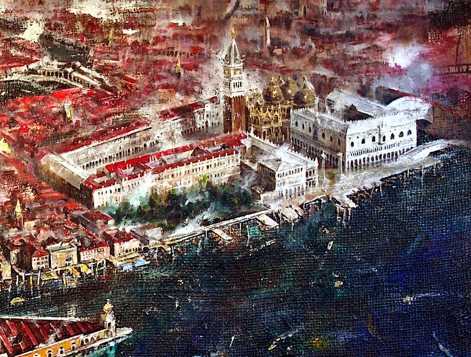Francesco Santosuosso, Particolare di VENEZIA, 2007, olio su tela su tavola, 110×150 cm