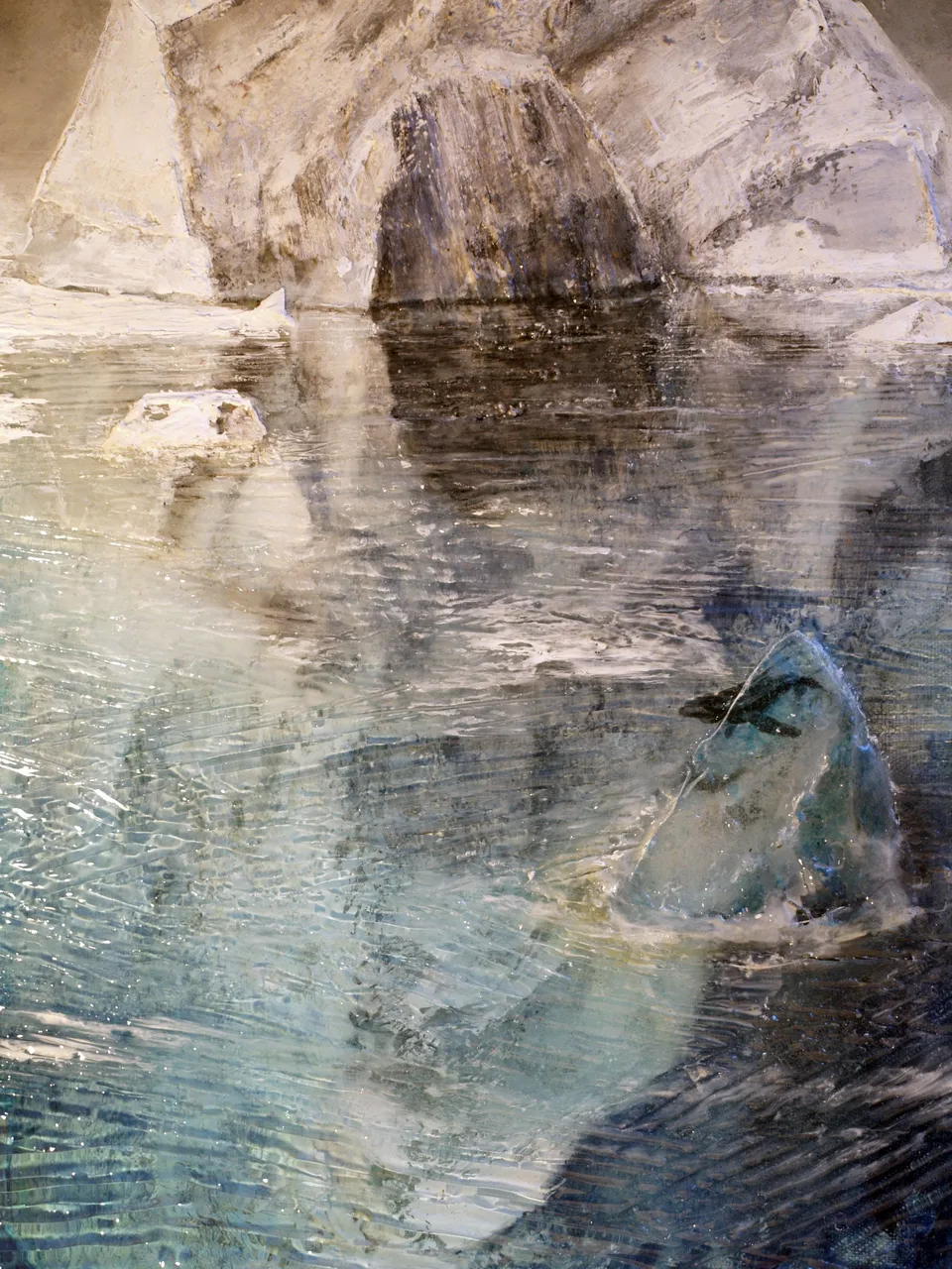 Francesco Santosuosso, Particolare, iceberg, 2012, acrilico e resina su tela su tavola