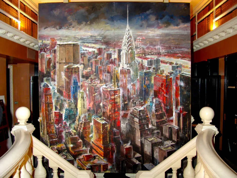 Francesco Santosuosso, Personale presso libreria FMR, 2005, olio e acrilico su tela, 200×300 cm