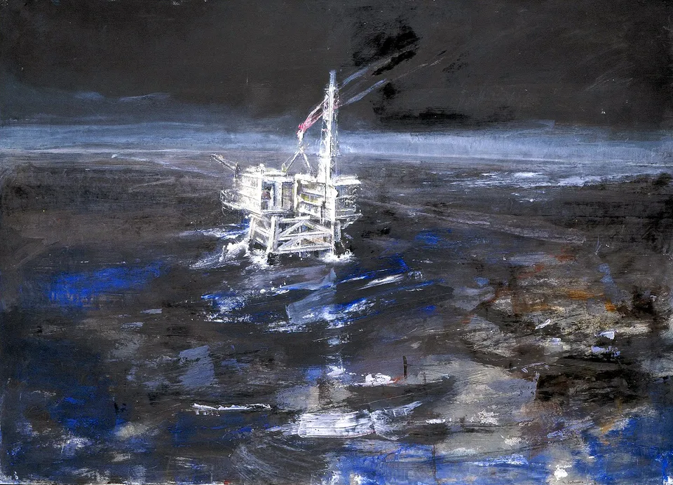 Francesco Santosuosso, Piattaforma, 2002, 100×140 cm