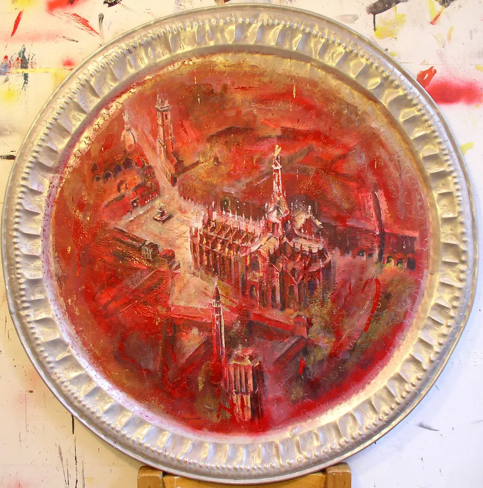 Francesco Santosuosso, Piazza-duomo, 2004, acrilico