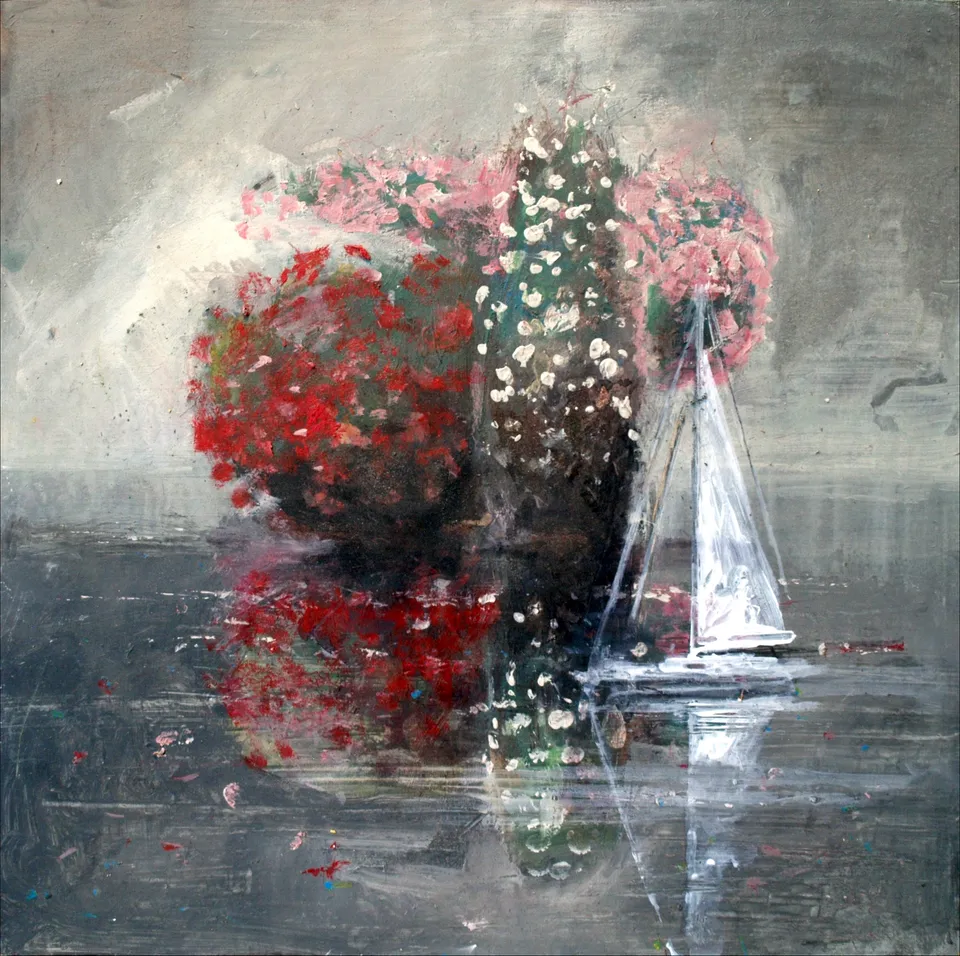 Francesco Santosuosso, Poetico, 2016, olio su tavola, 33×33 cm