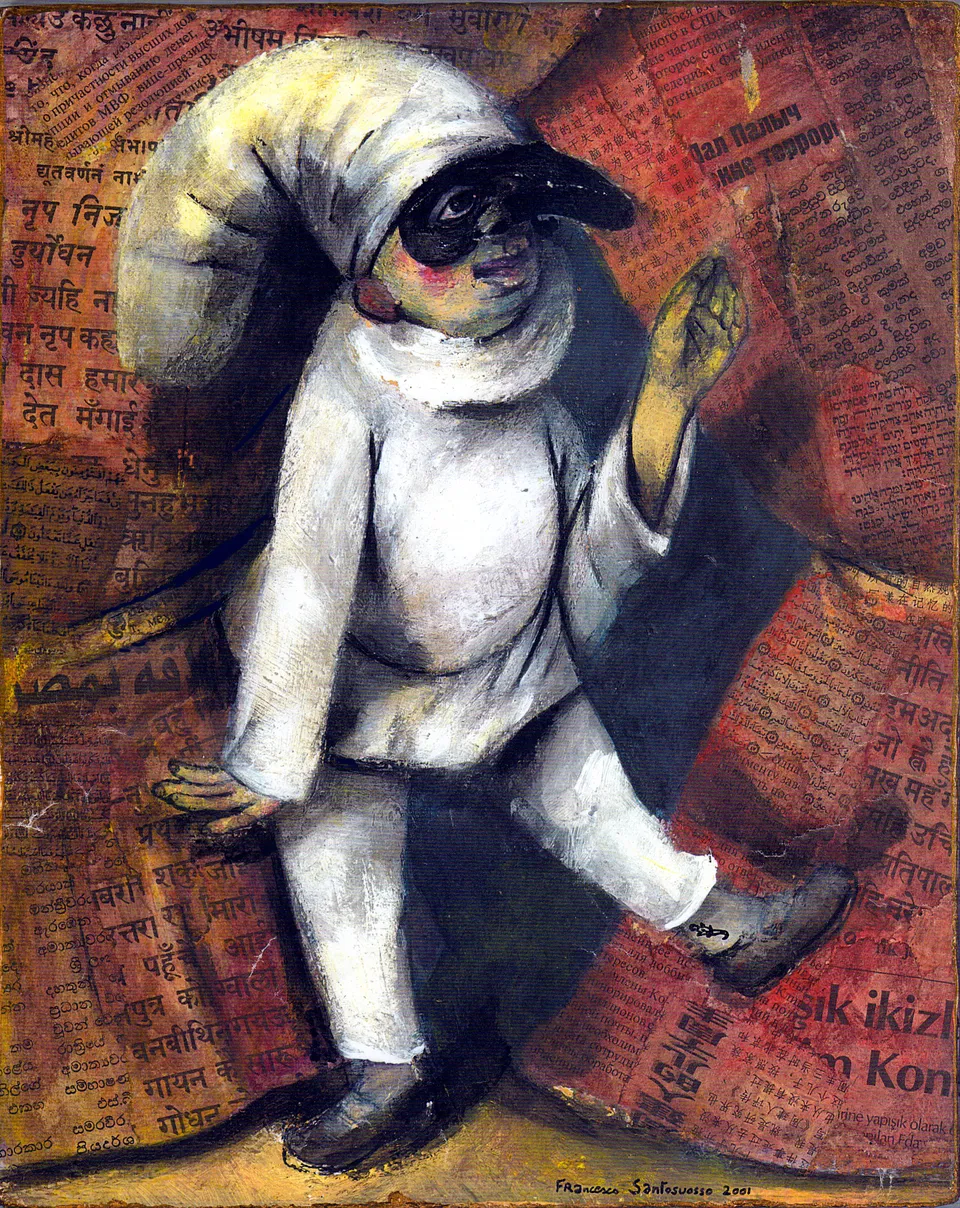 Francesco Santosuosso, Pulcinella, 2012, acrilico su carta