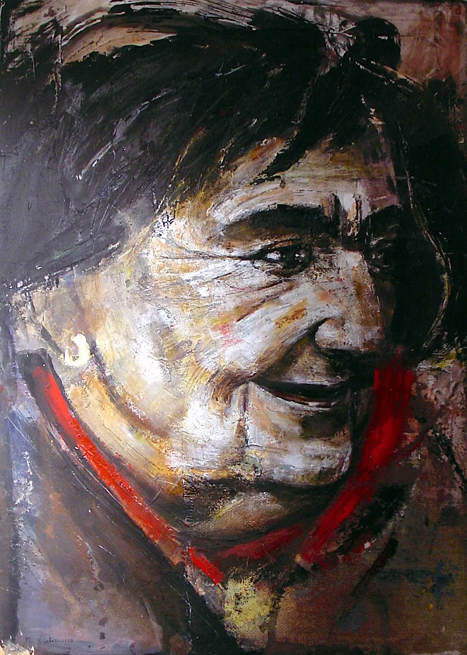 Francesco Santosuosso, Ritratto di Alda Merini, olio su tela