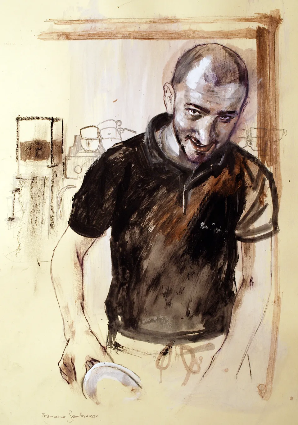 Francesco Santosuosso, Ritratto di Beppe, 50×35 cm