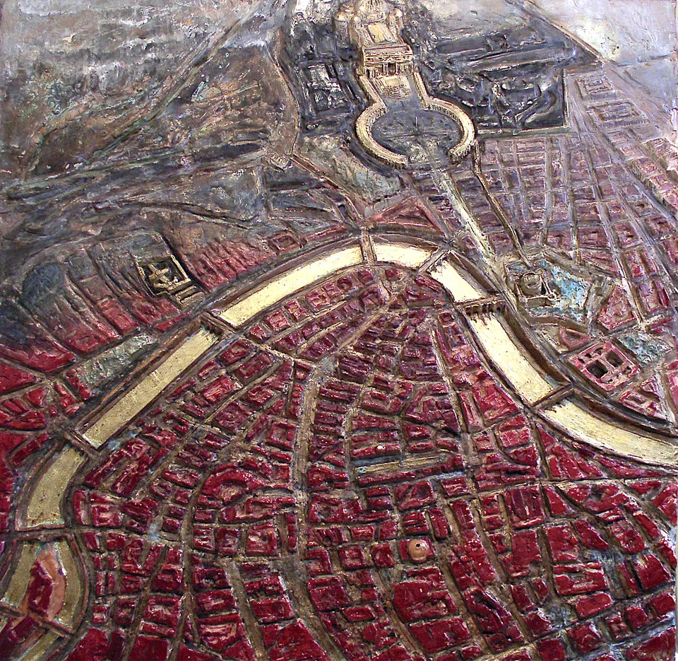 Francesco Santosuosso, Roma, 2016, bassorilievo, 90×90 cm