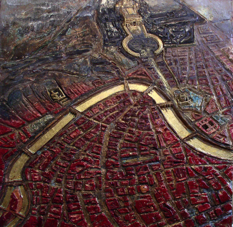 Francesco Santosuosso, Roma, bassorilievo, 90×90 cm