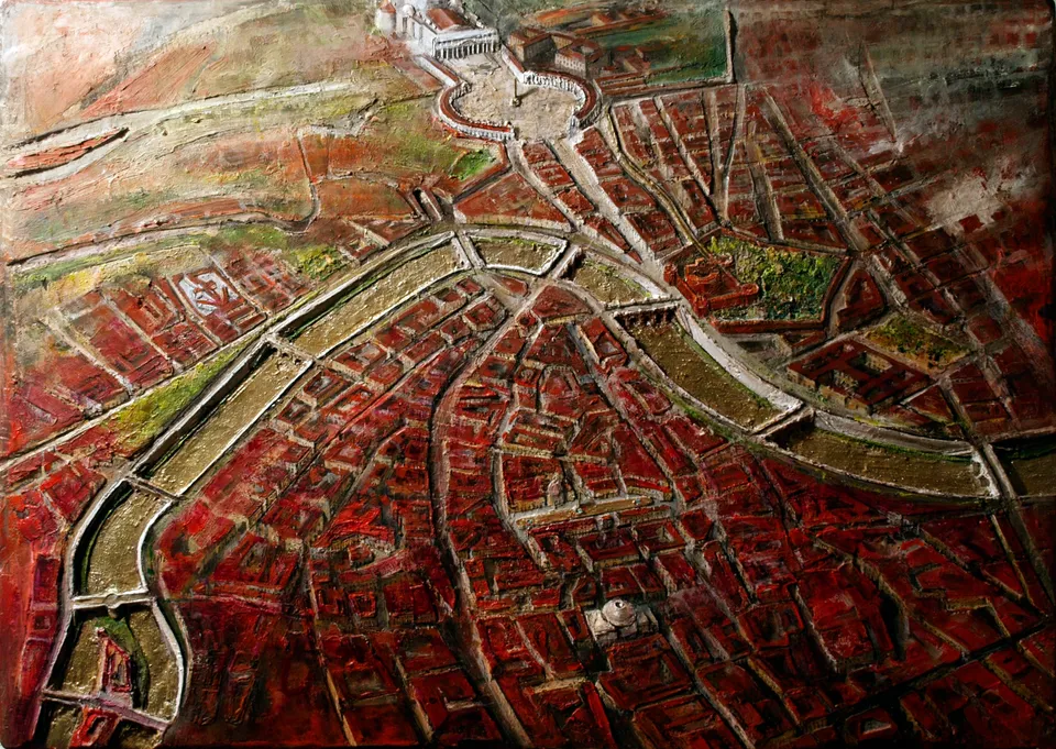 Francesco Santosuosso, ROMA--tavola, 2011, 50×70 cm