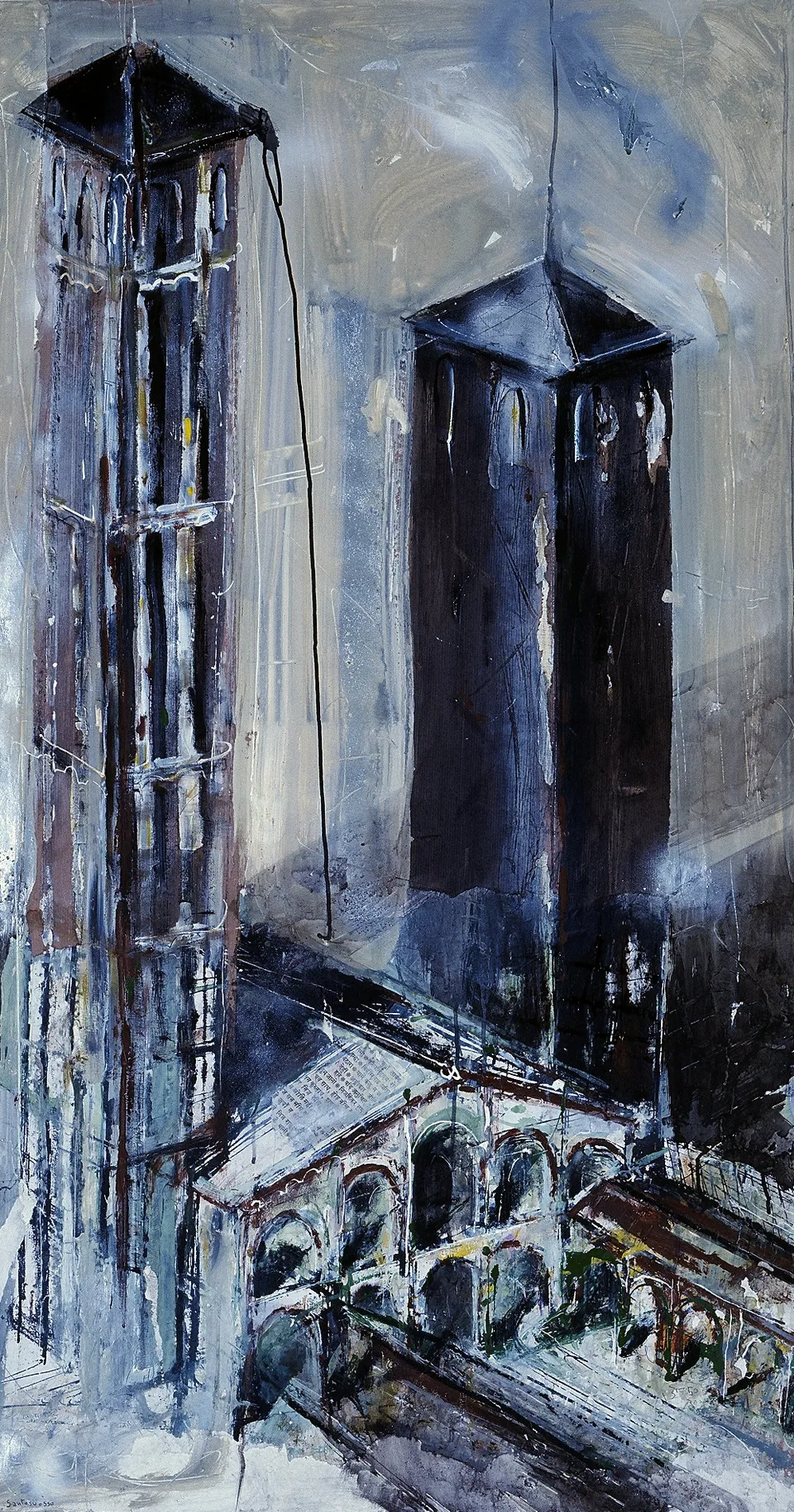 Francesco Santosuosso, S, 2000, acrilico su tela, 150×80 cm